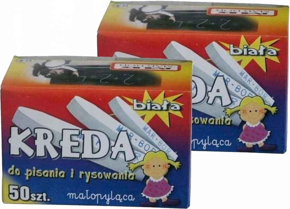Mokyklinė kreida Mar-Bor, balta, 50 vnt.