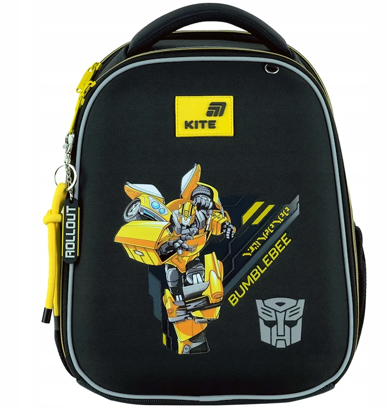Mokyklinė krepšys berniukui 6 metų, juoda Transformers Kite kuprinė