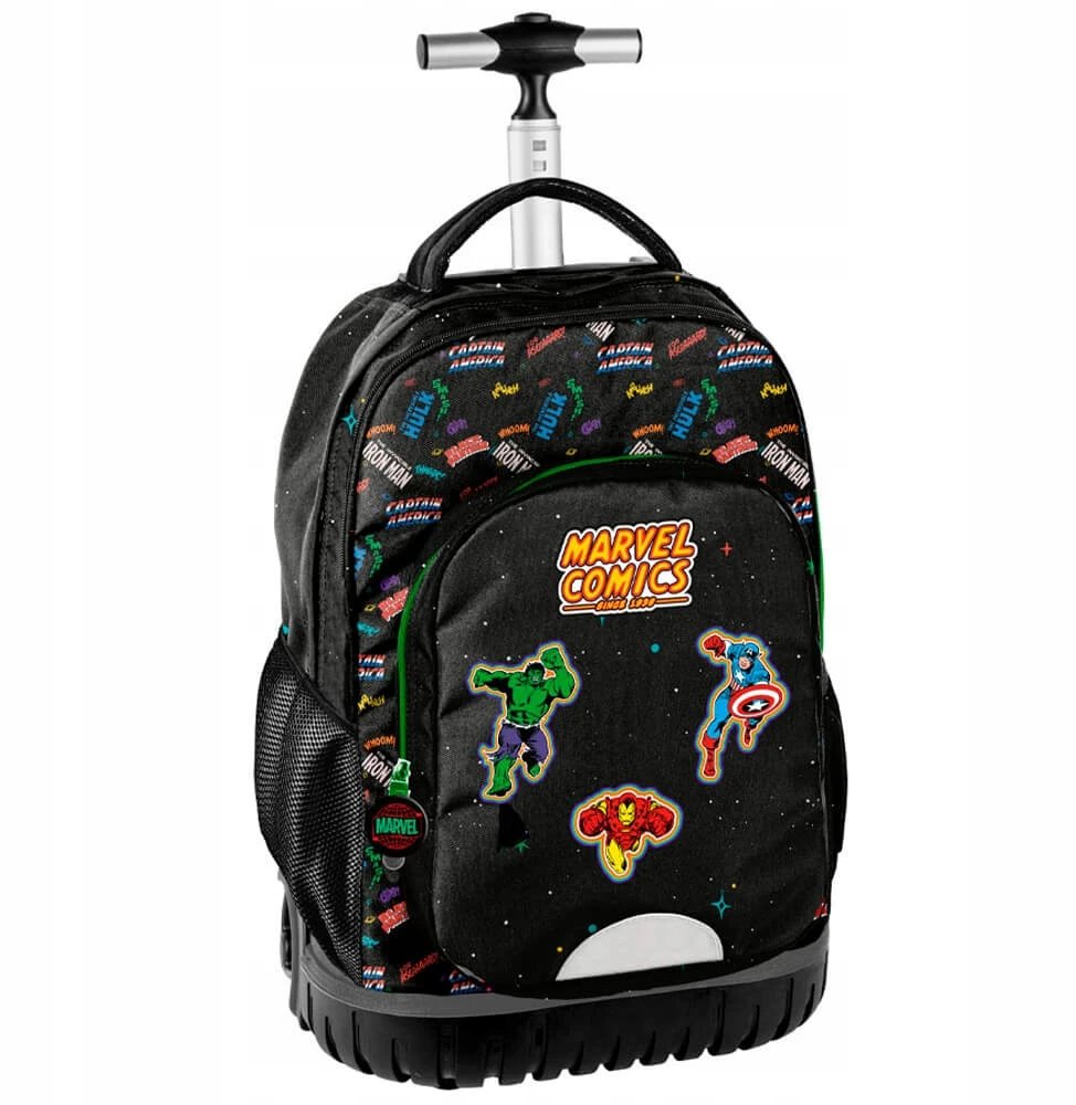 Mokyklinė kuprinė ant ratukų Paso BeUniq Marvel Comics, juoda