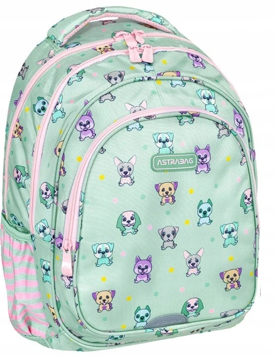 Mokyklinė kuprinė AstraBag „Puppie’s World“ AB330, 27 l, 4–8 klasių mergaitėms