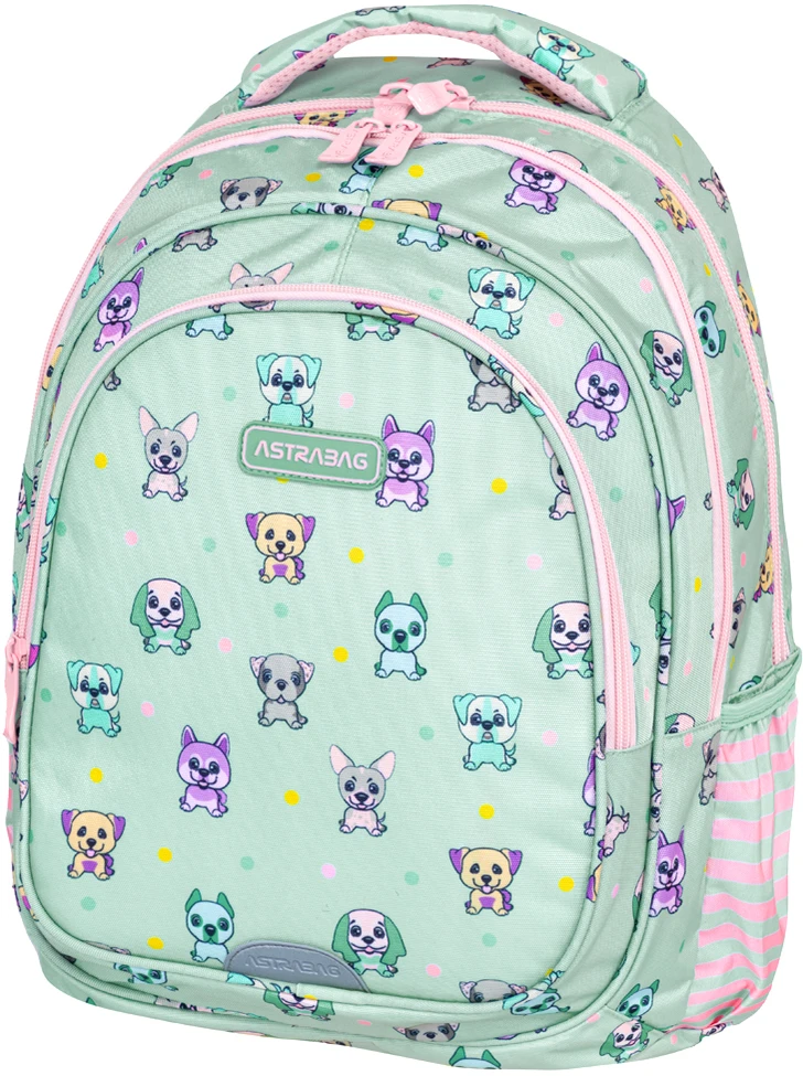 Mokyklinė kuprinė AstraBag „Puppie’s World“ AB330, 27 l, 4–8 klasių mergaitėms