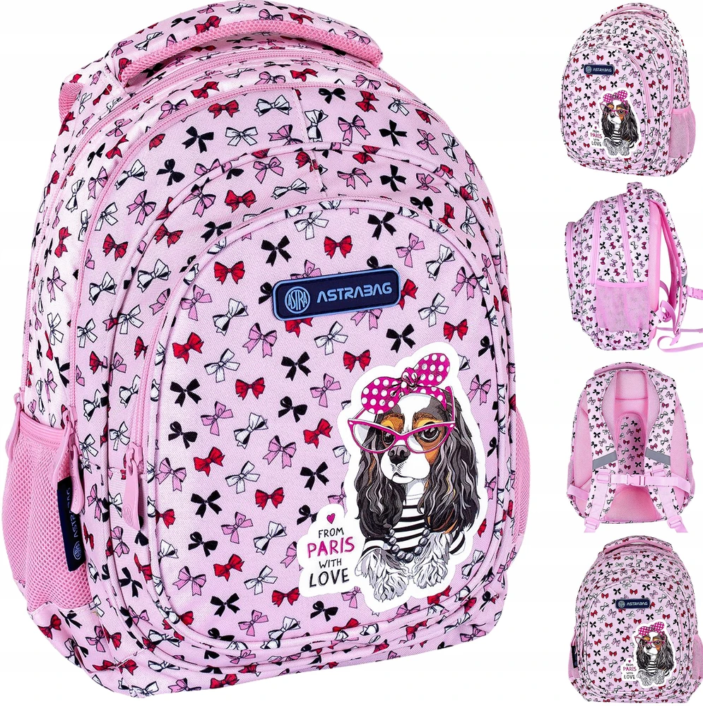 Mokyklinė kuprinė Astrabag Sweet Dog, 20 L, rožinė