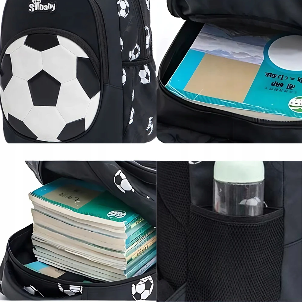 Mokyklinė kuprinė berniukams Imiti su futbolo motyvu, 17 l, 40 × 29 cm