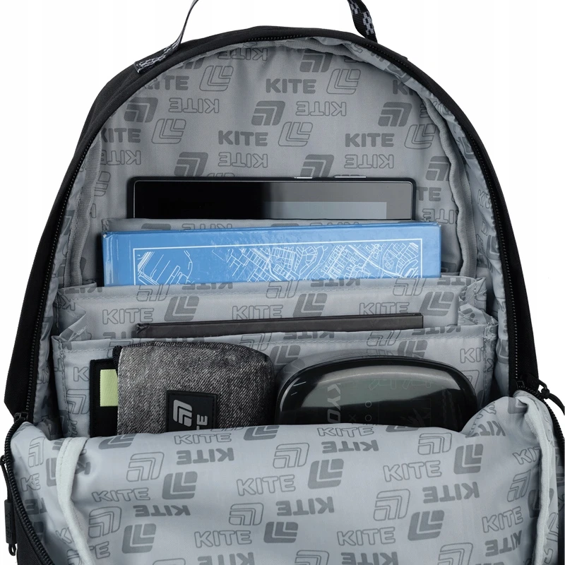 Mokyklinė kuprinė berniukams Kite juoda, 12l, suaugusiems