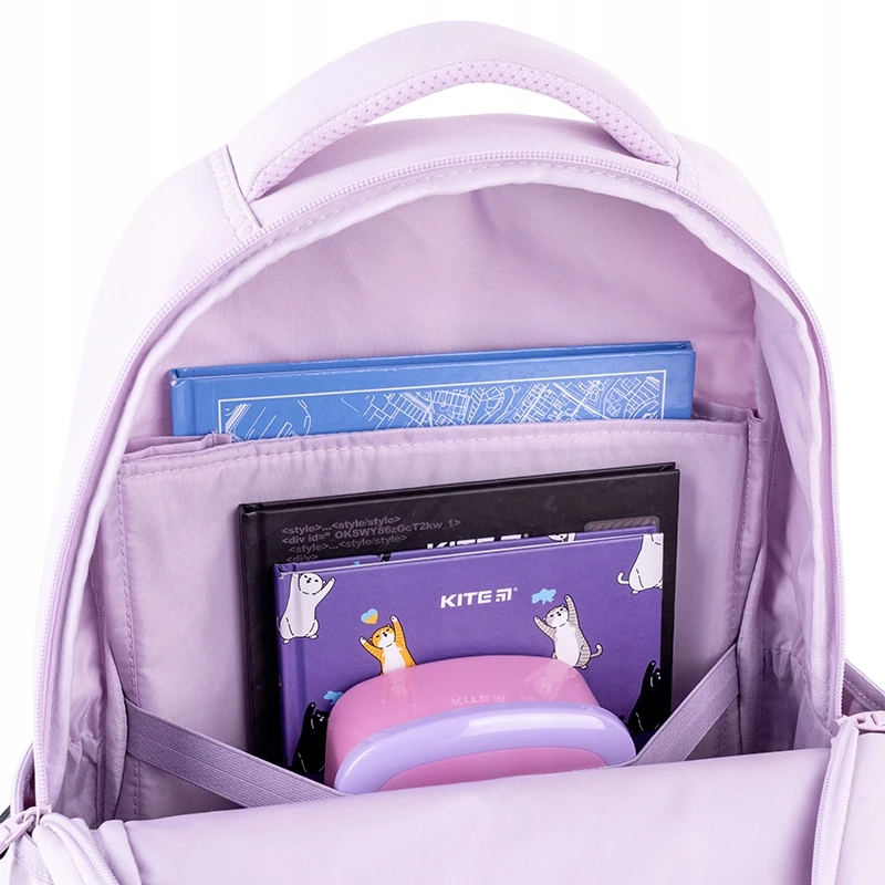 Mokyklinė kuprinė dla dziewczynki 9-12 lat dwukomorowy violetinė GoPack