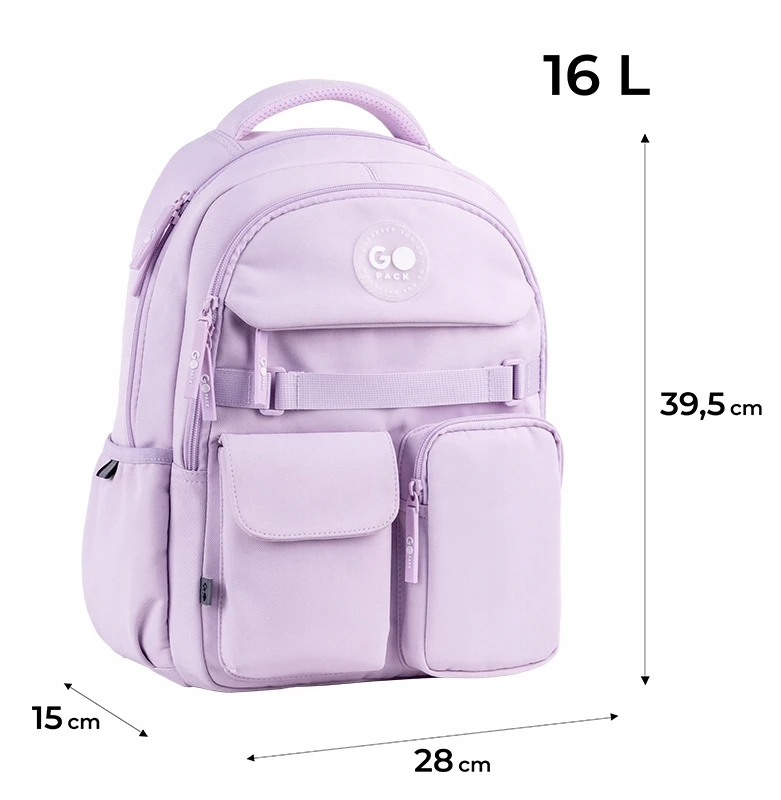 Mokyklinė kuprinė dla dziewczynki 9-12 lat dwukomorowy violetinė GoPack