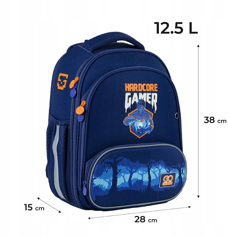 Mokyklinė kuprinė "gopack" berniukams, mėlyna, daug skyrių