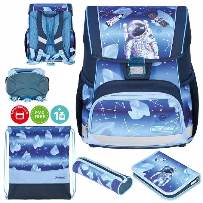 Mokyklinė kuprinė Herlitz Loop Cosmic Explorer su priedais, mėlyna