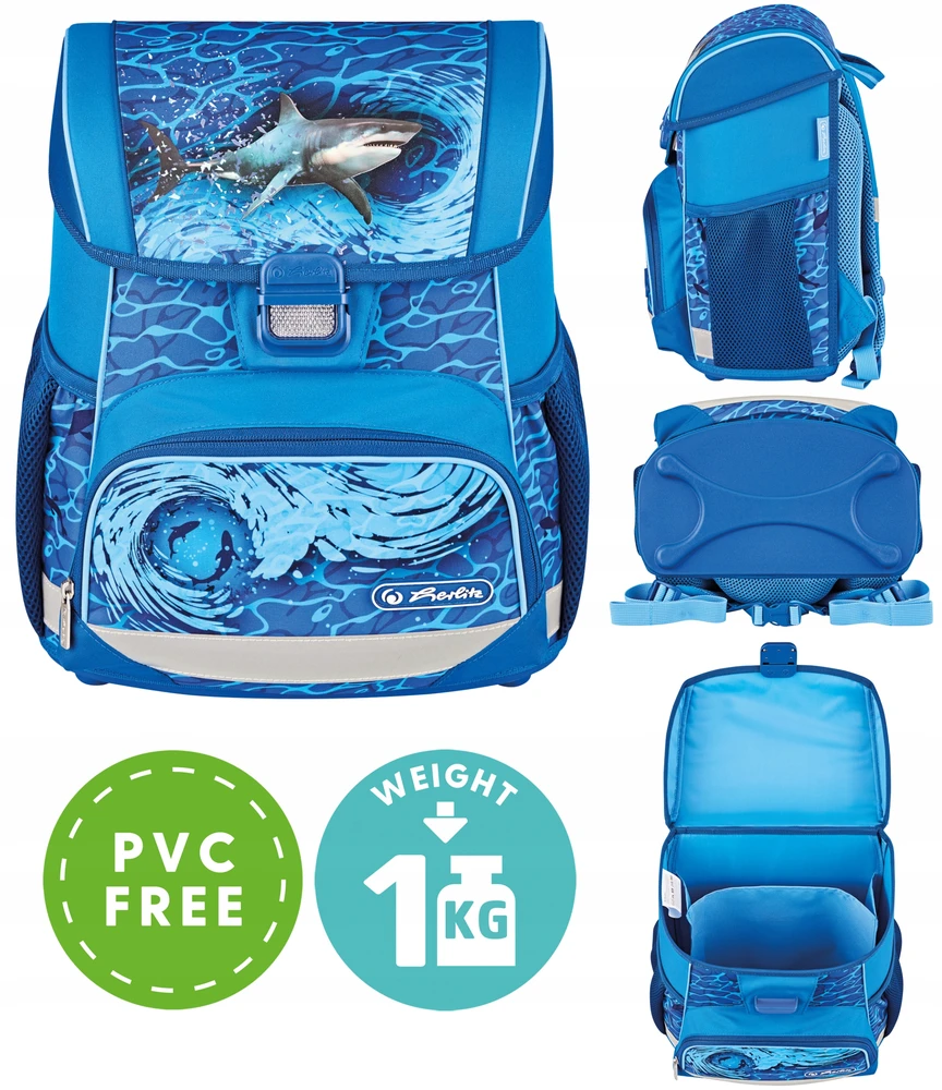 Mokyklinė kuprinė Herlitz Loop Mėlyna Shark, 16 l