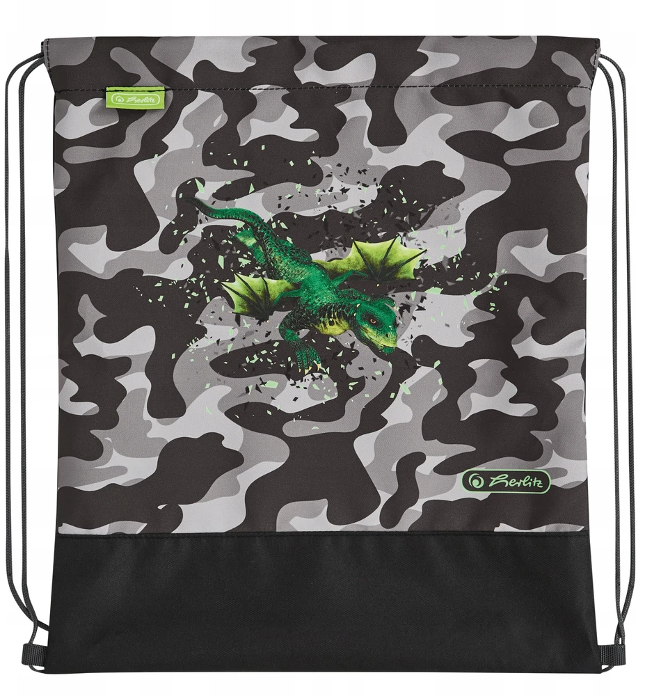 Mokyklinė kuprinė Herlitz Ultralight Plus Camo Dragon, 15 l