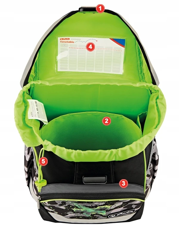 Mokyklinė kuprinė Herlitz Ultralight Plus Camo Dragon, 15 l