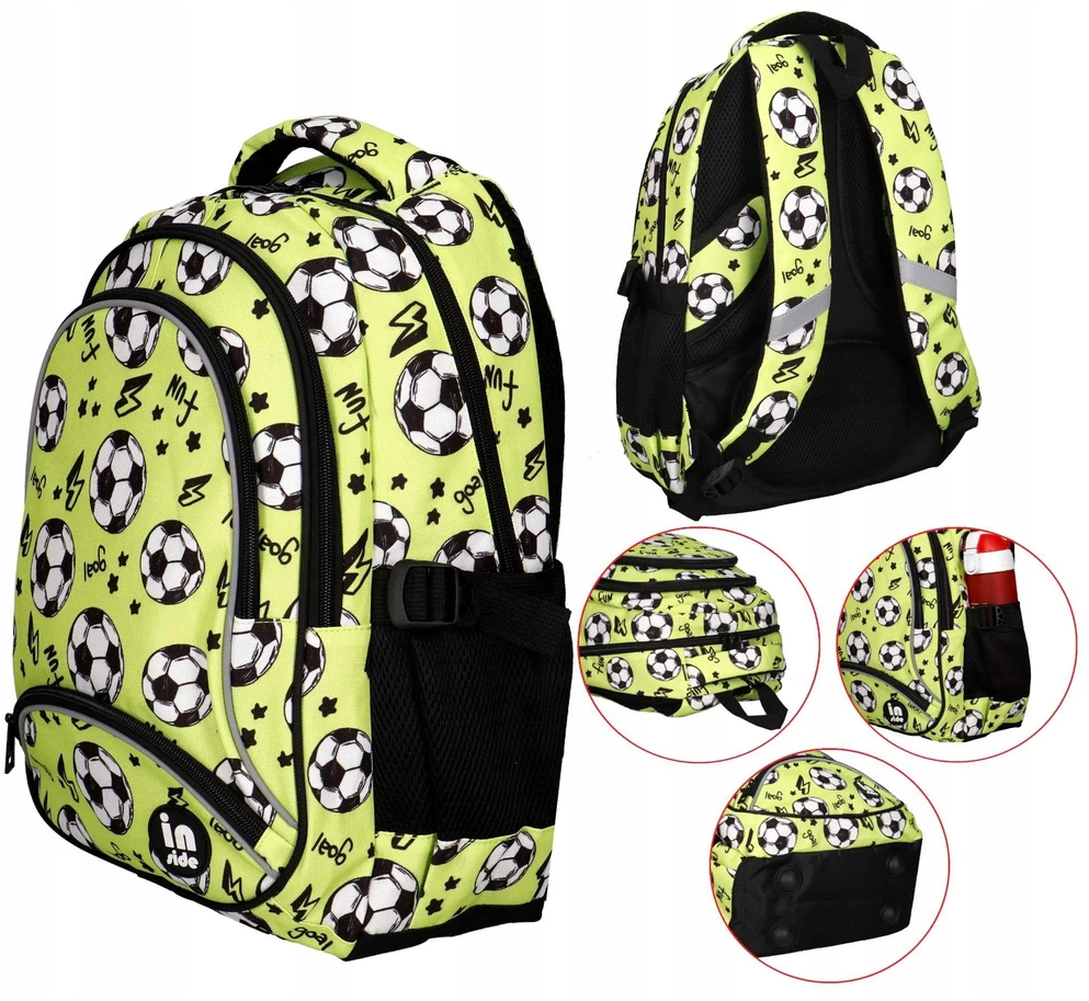 Mokyklinė kuprinė Incood su futbolo motyvu, 17 l, 40 × 30 × 13 cm
