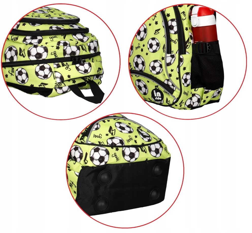 Mokyklinė kuprinė Incood su futbolo motyvu, 17 l, 40 × 30 × 13 cm