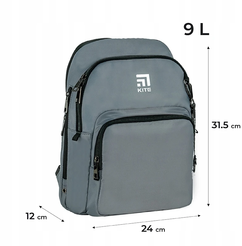 Mokyklinė kuprinė jaunimui Kite K24-2589s-2, pilka