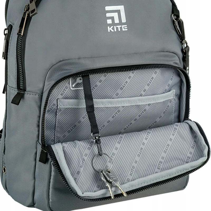 Mokyklinė kuprinė jaunimui Kite K24-2589s-2, pilka