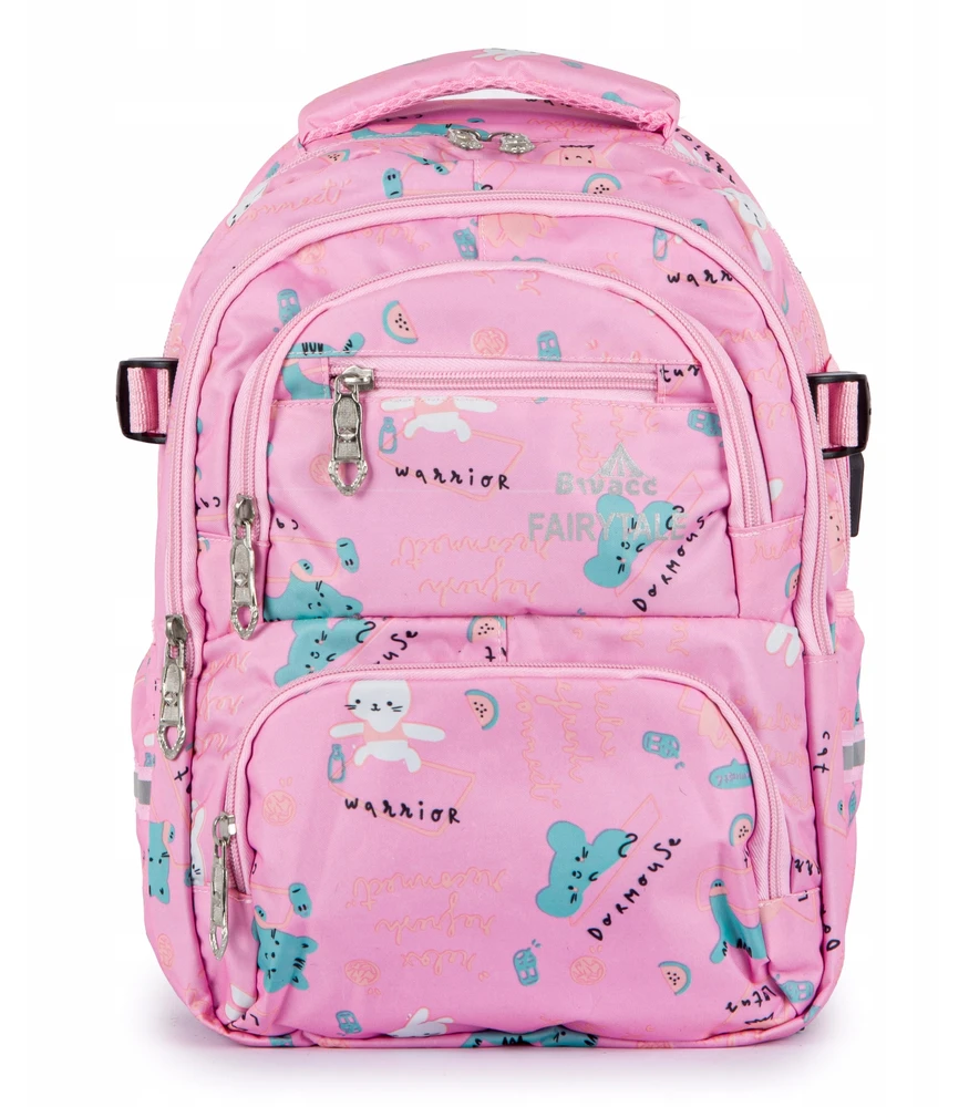 Mokyklinė kuprinė mergaitėms „Bivacc Fairytale“, 19 l, rožinė
