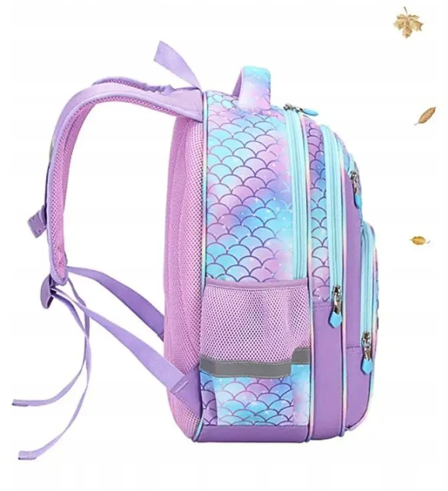 Mokyklinė kuprinė mergaitėms Imiti Undinėlė, 17 l, 40 × 30 cm, violetinė