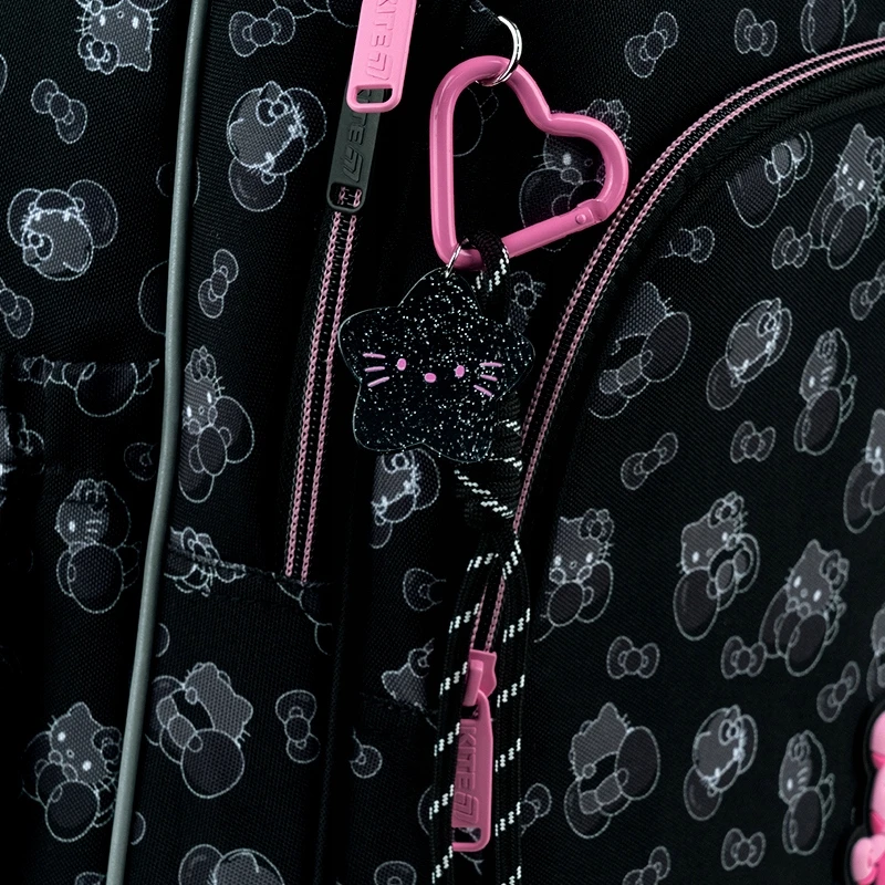 Mokyklinė kuprinė ortopedyczny juoda dziewczęcy 9-12 lat Hello Kitty Kite
