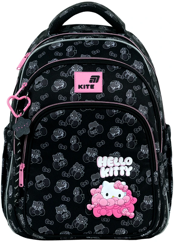 Mokyklinė kuprinė ortopedyczny juoda dziewczęcy 9-12 lat Hello Kitty Kite