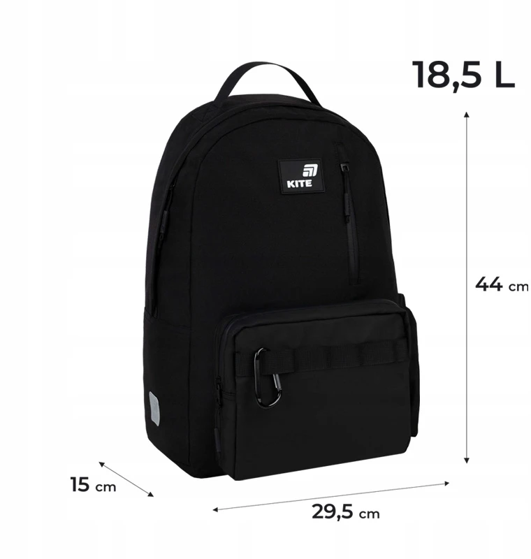 Mokyklinė kuprinė paaugliams Kite K26-949l-3 juoda
