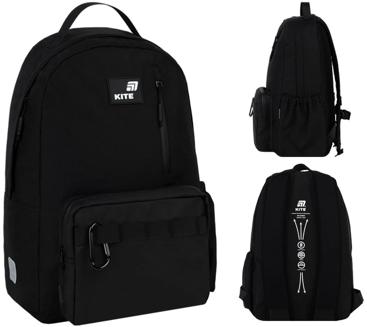 Mokyklinė kuprinė paaugliams Kite K26-949l-3 juoda