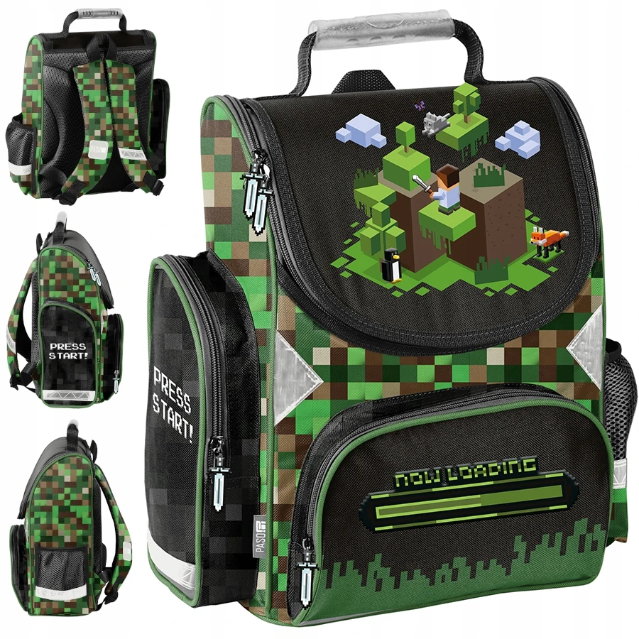 Mokyklinė kuprinė Paso Minecraft PP25PX-525, žalia