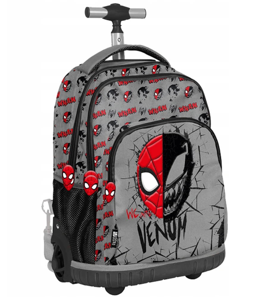 Mokyklinė kuprinė su ratukais Paso Spiderman Venom