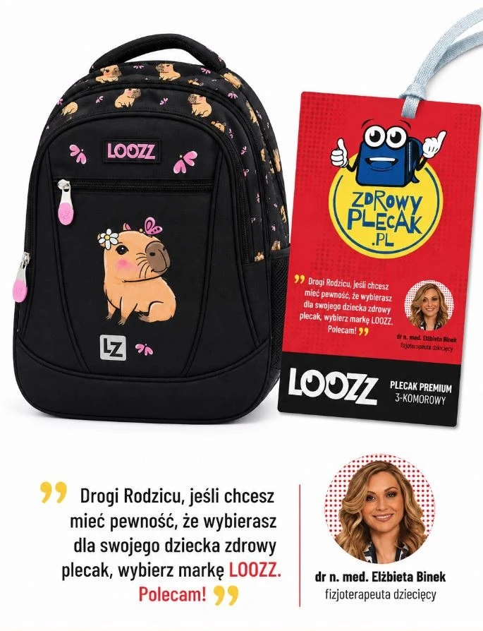 Mokyklinė kuprinė wielokomorowy LOOZZ wielokolorowy KAPIBARA