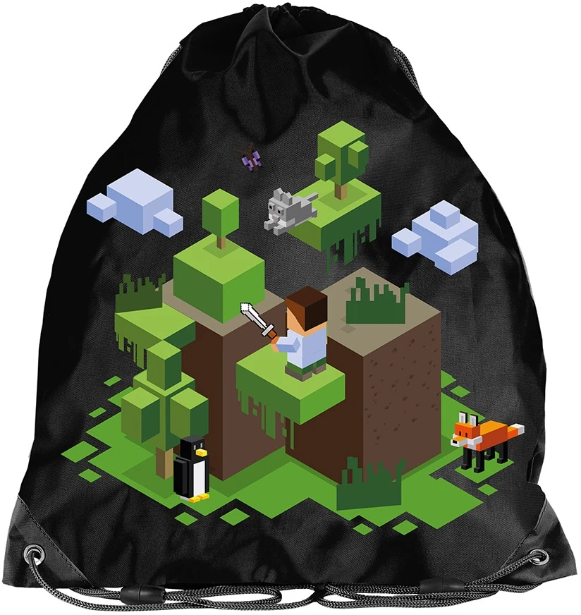 Mokyklinė Minecraft Pixel kuprinė vaikams pradinukams 5-viename Paso