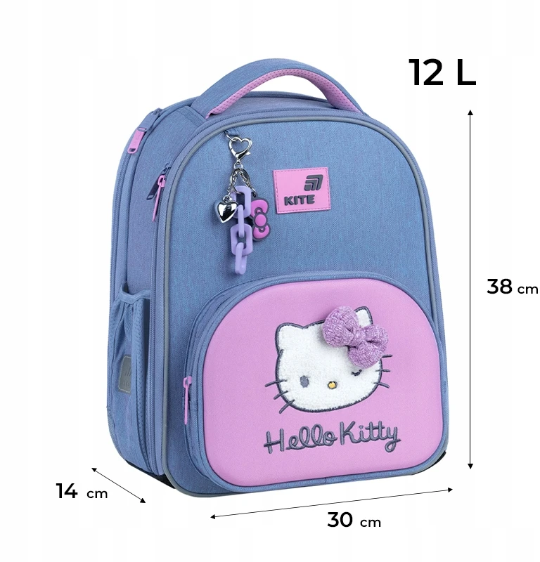 Mokyklinė rankinė mergaitėms 6-12 metų, mokyklinė kuprinė, Hello Kitty Kite raktų pakabukas