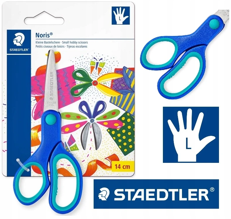 Mokyklinės žirklės kairiarankiams Staedtler Noris Club, 14 cm