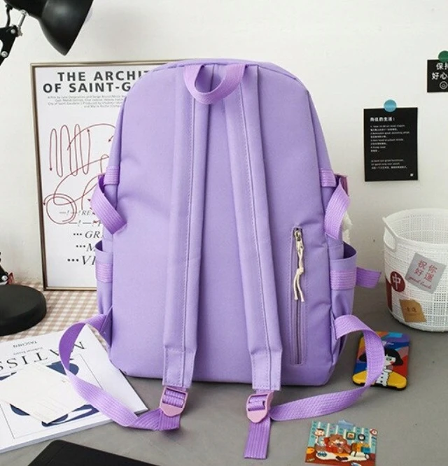 Mokyklinis krepšys K&M 4in1, violetinės spalvos