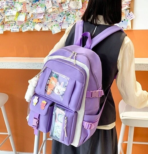 Mokyklinis krepšys K&M 4in1, violetinės spalvos