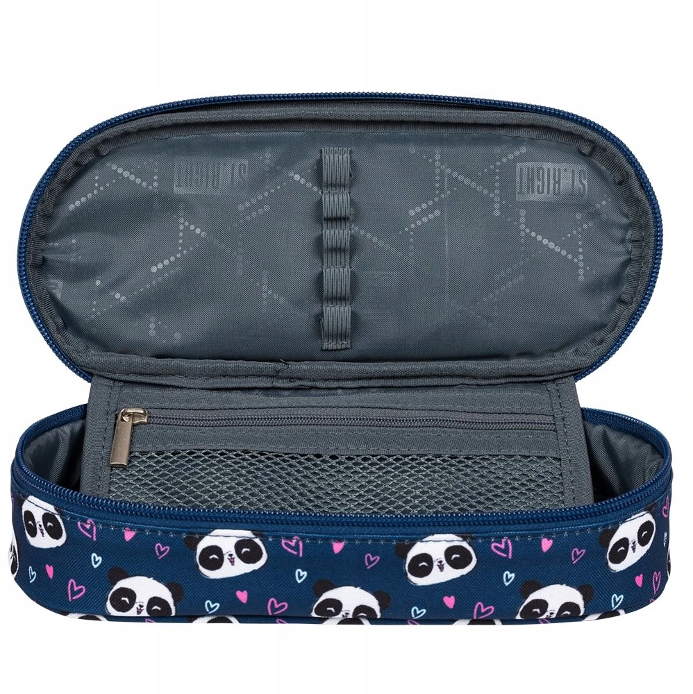 Mokyklinis pieštukų dėklas St.Right Love Panda, mėlynas