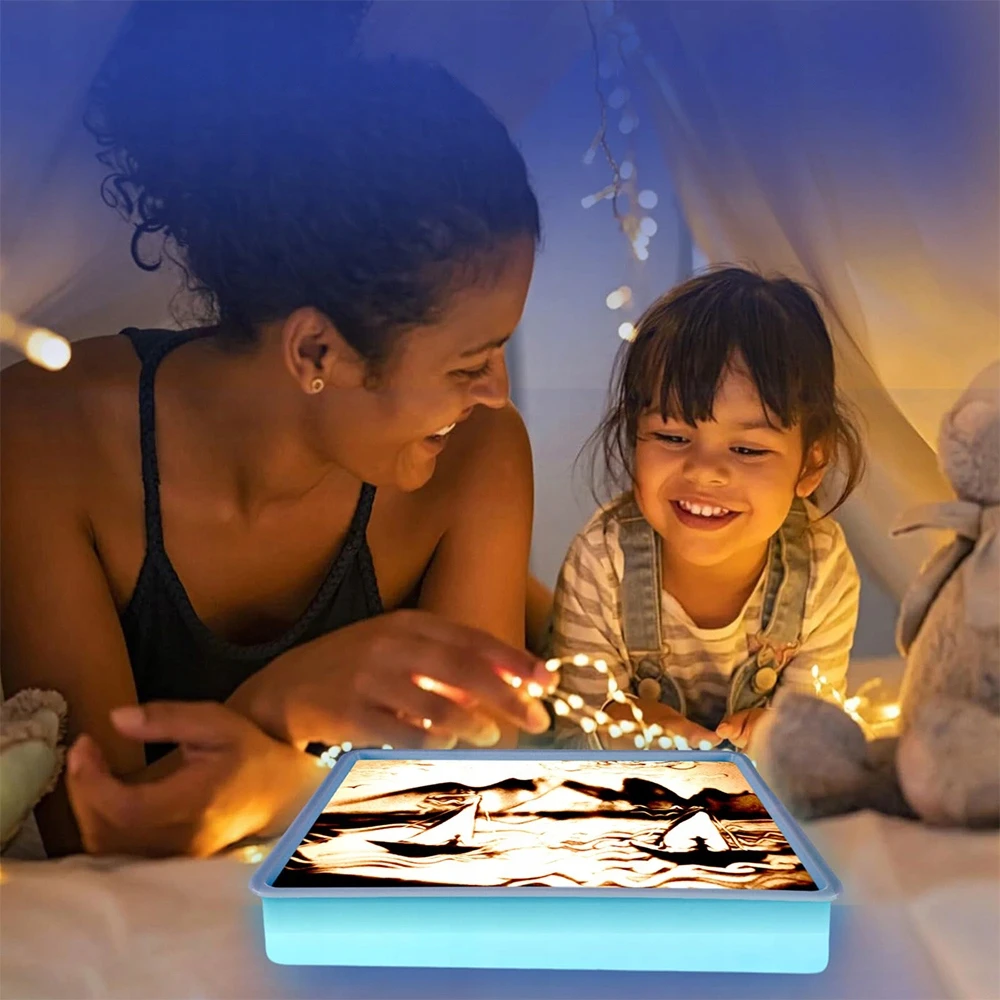 MOKYMOSI RINKINYS DAŽYMAS SMILIU SU LED lempute VAIKAMS 7 SPALVŲ DOVANA