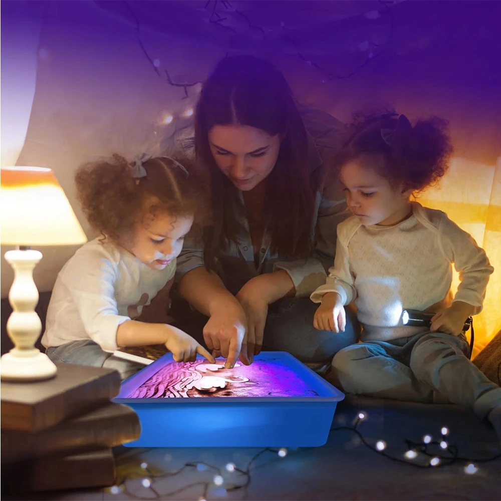 MOKYMOSI RINKINYS DAŽYMAS SMILIU SU LED lempute VAIKAMS 7 SPALVŲ DOVANA
