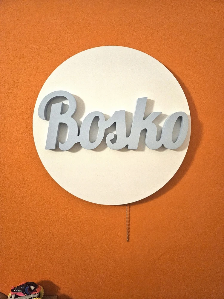 Moliland Lampka nocna chmurka su napisem Bosko- boska lampka ścienna do pokoju dzieci