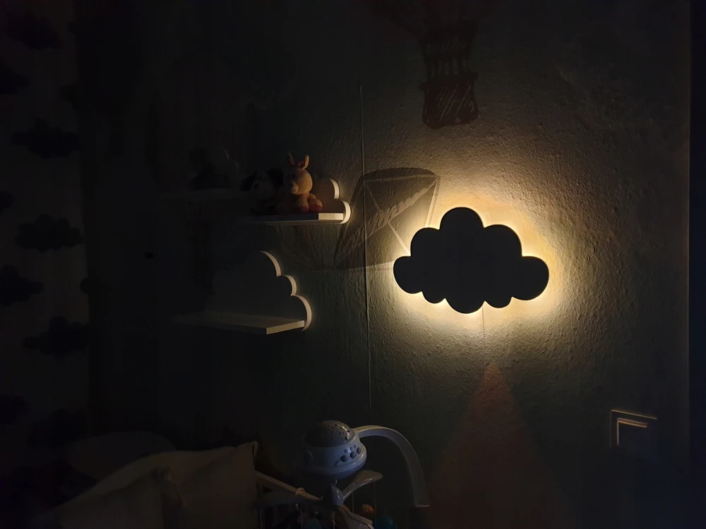 Moliland Lampka nocna do pokoju dziecka chmurka na baterie wisząca dla dziecka