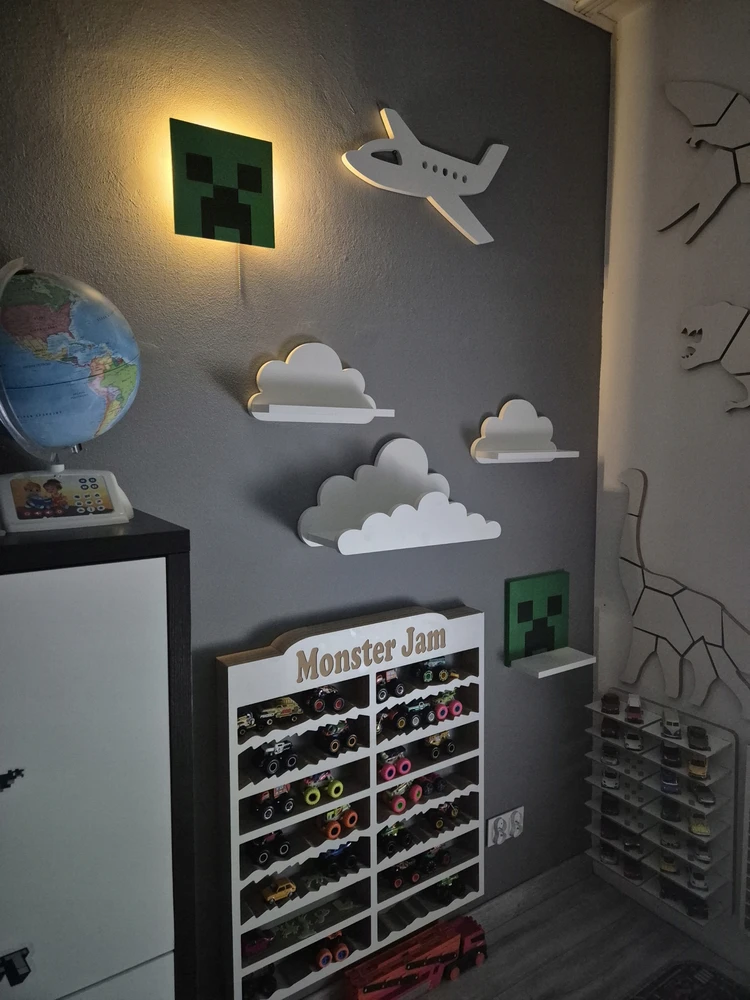 Moliland Lampka nocna Minecraft Creeper LED na baterie do pokoju dziecka