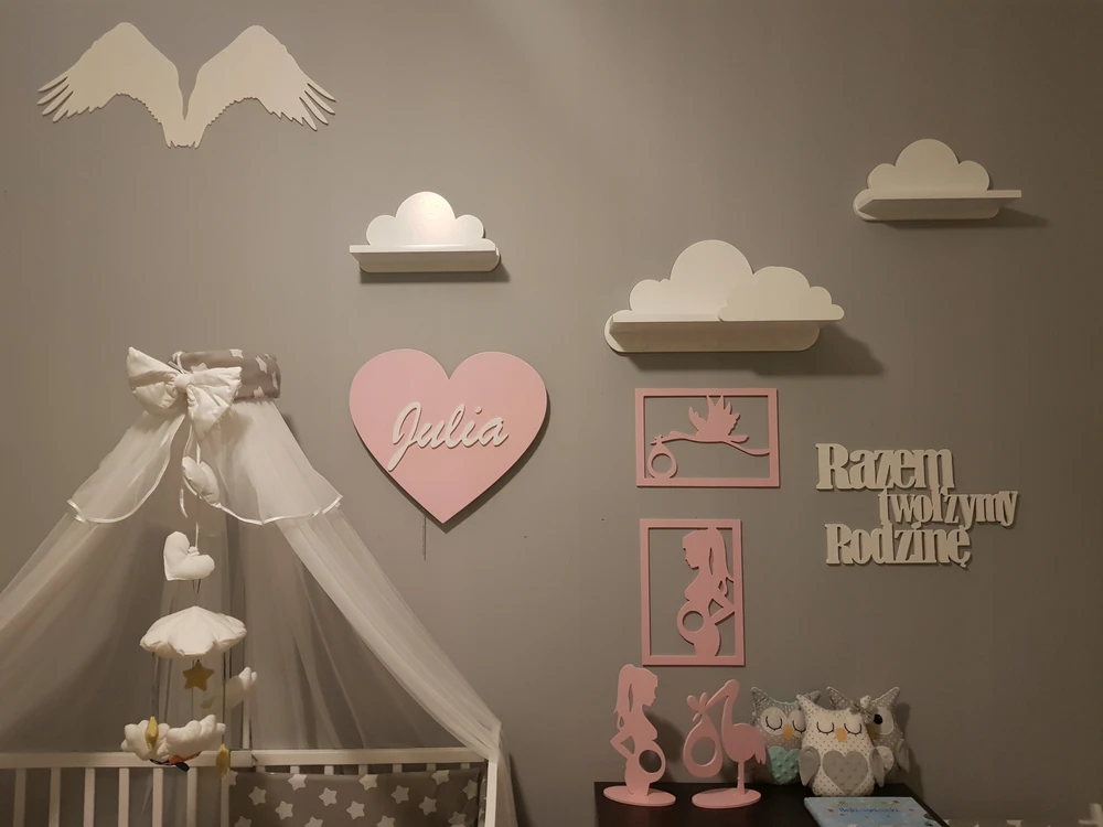 Moliland Lampka nocna serce su imieniem LED na baterie serduszko lampeczka ścienna