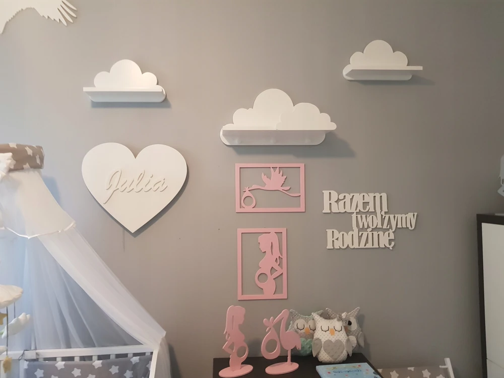 Moliland Lampka nocna serce su imieniem LED na baterie serduszko lampeczka ścienna