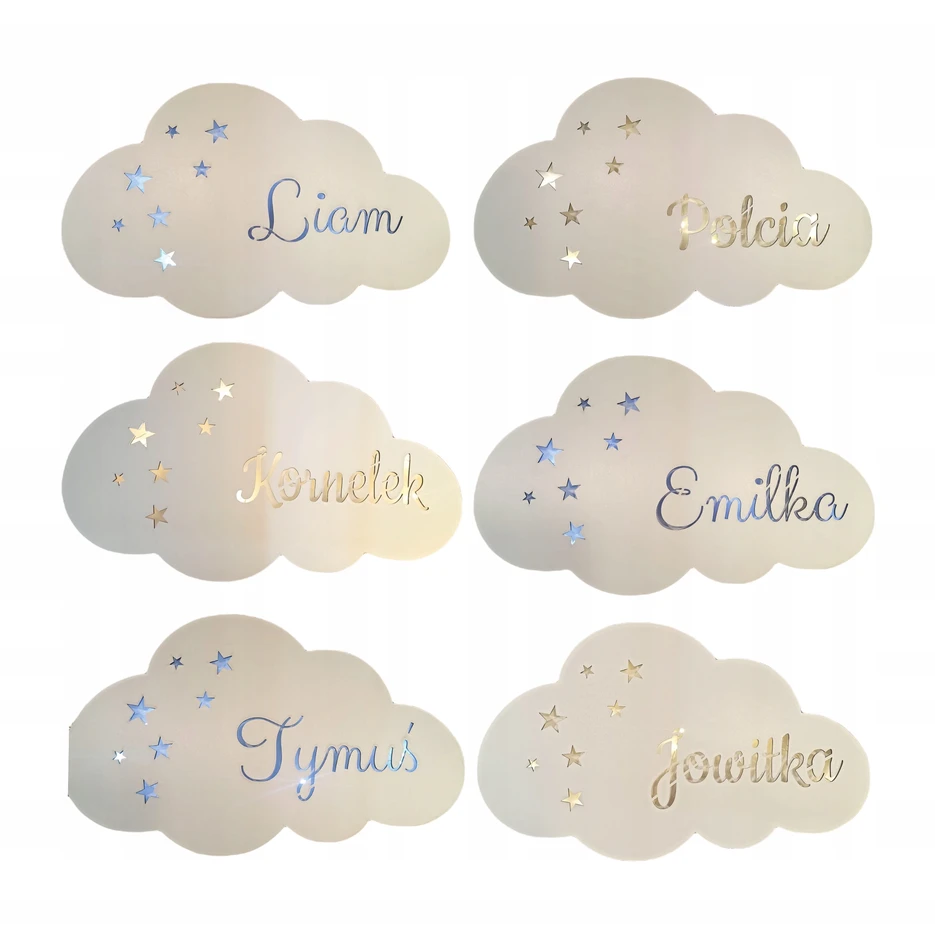 Moliland Lampka wisząca, dekoracyjna LED – naturalne drewno personalizowana
