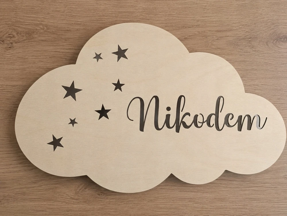 Moliland Lampka wisząca, dekoracyjna LED – naturalne drewno personalizowana