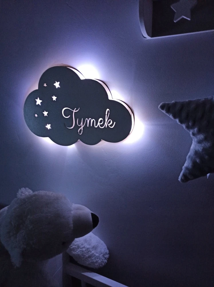 Moliland Lampka wisząca, dekoracyjna LED – naturalne drewno personalizowana