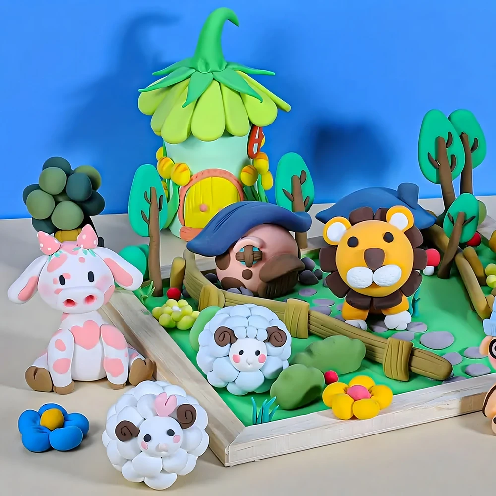 Molio putplastis 12 vnt. Play tešla Clay Foam + peiliukai Magic