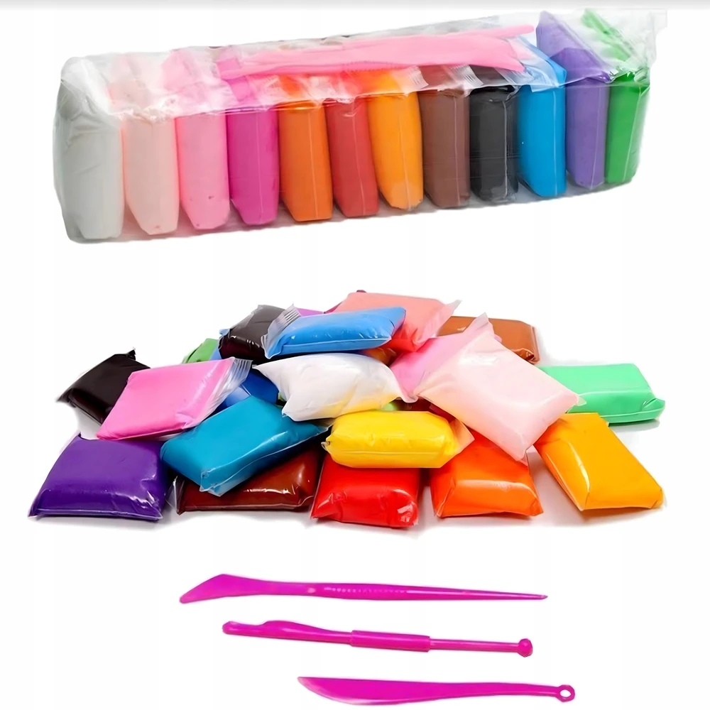 Molio putplastis 12 vnt. Play tešla Clay Foam + peiliukai Magic
