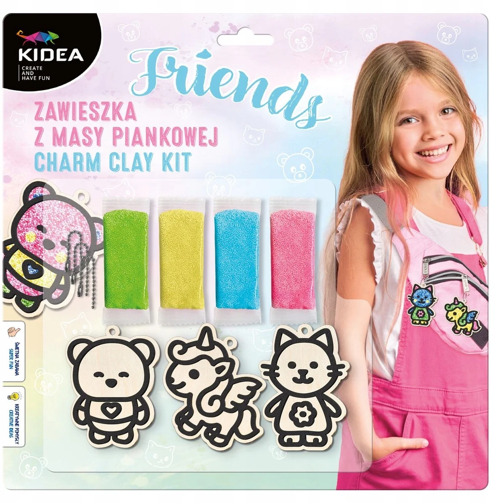 Molio putplastis 4 spalvos Kidea FOAM PENDANT FRIENDS mix Derform