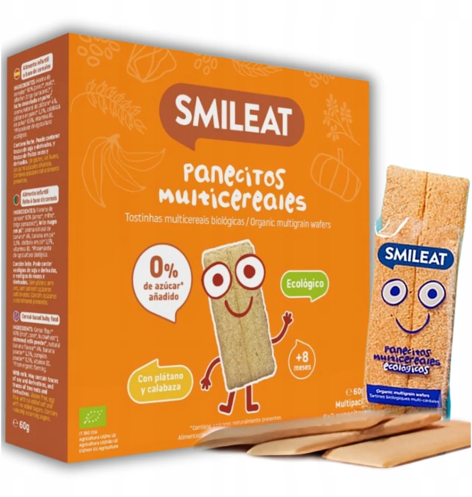 "Smileat" dribsnių keksiukai su bananais ir moliūgais Bio 60g
