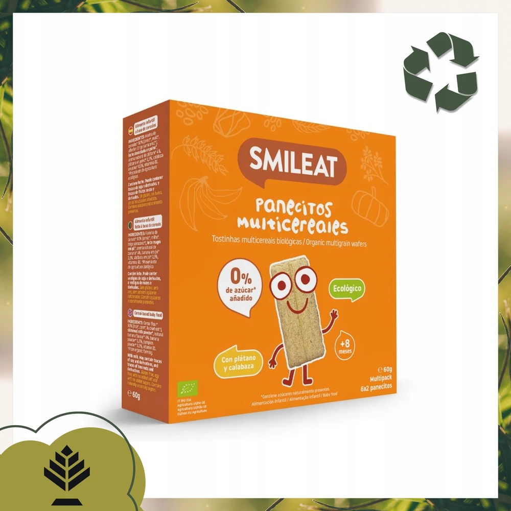 "Smileat" dribsnių keksiukai su bananais ir moliūgais Bio 60g