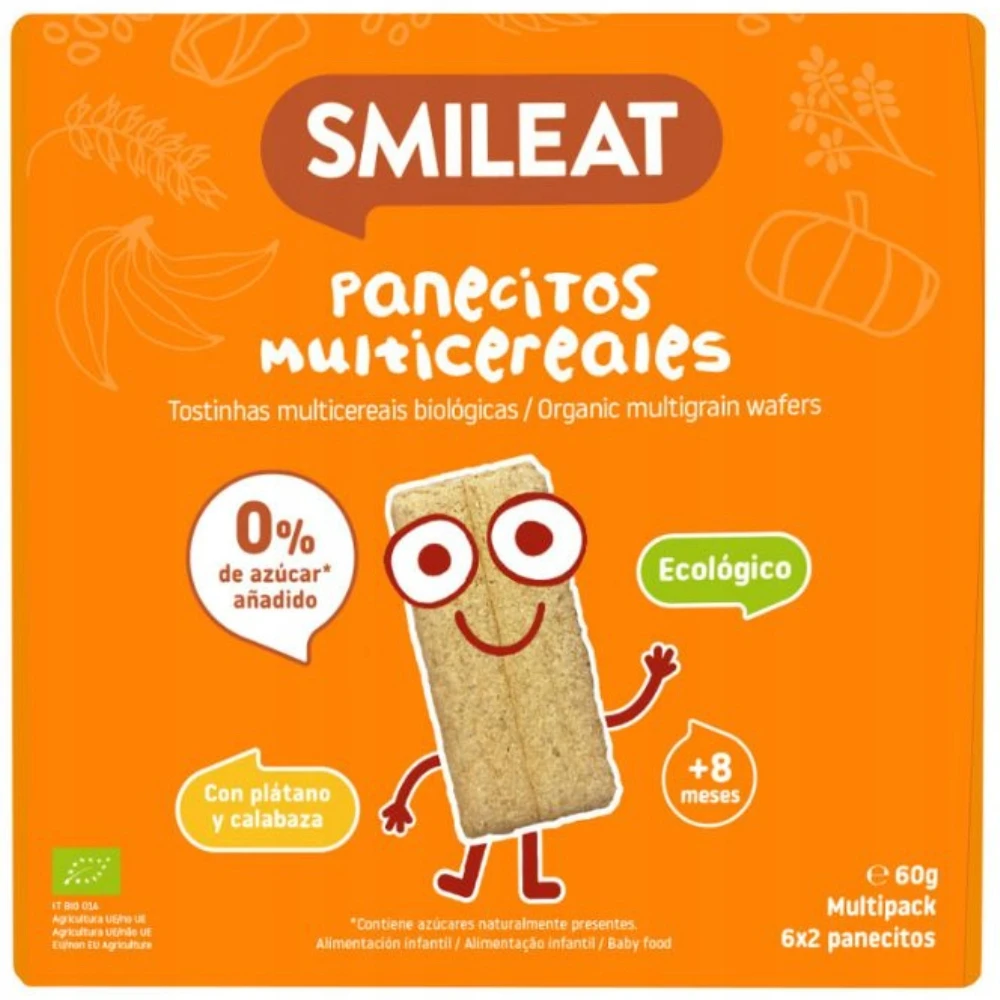 "Smileat" dribsnių keksiukai su bananais ir moliūgais Bio 60g